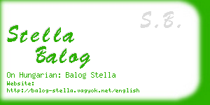 stella balog business card